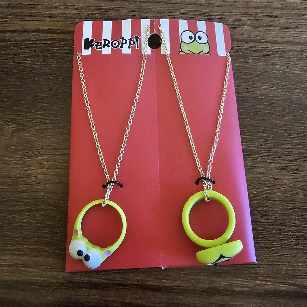 Keroppi BFF Rings Necklace Set Of 2 NEW Besties
